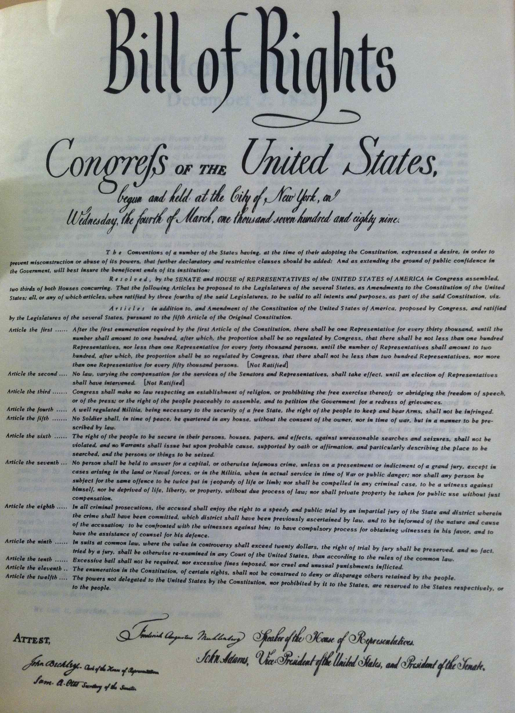 The Bill of Rights